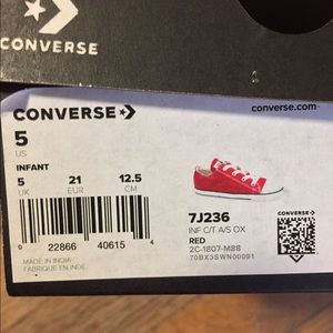 Infant Size 5 Red converse